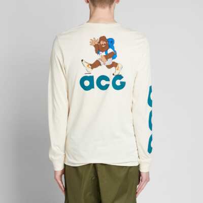Nike ACG SASQUATCH Long Sleeve Shirt Top Light Cream AQ3953 258 Sz