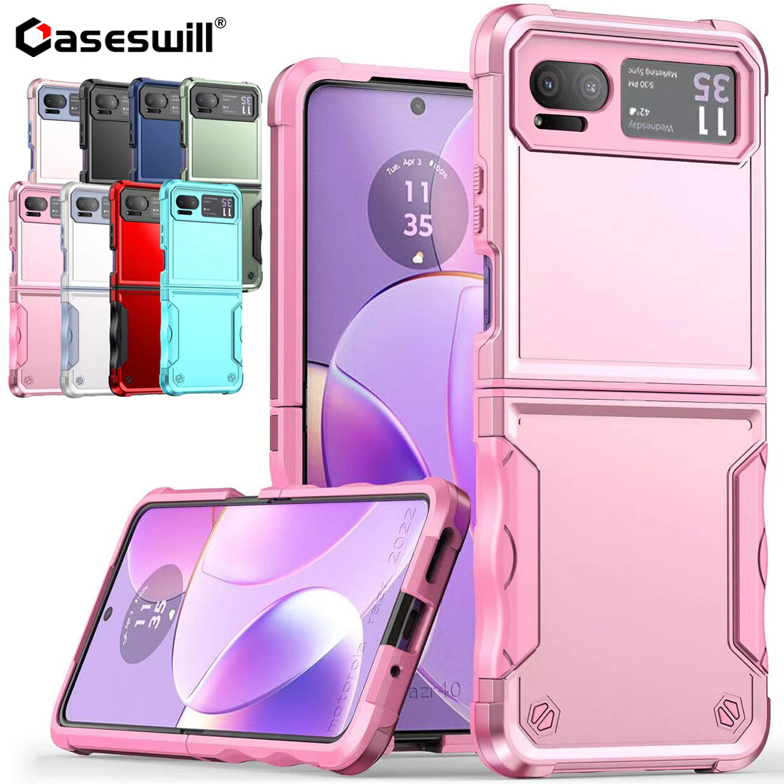 For Motorola Razr (2023) Case Hybrid Armor Shockproof Cover + Screen  Protector