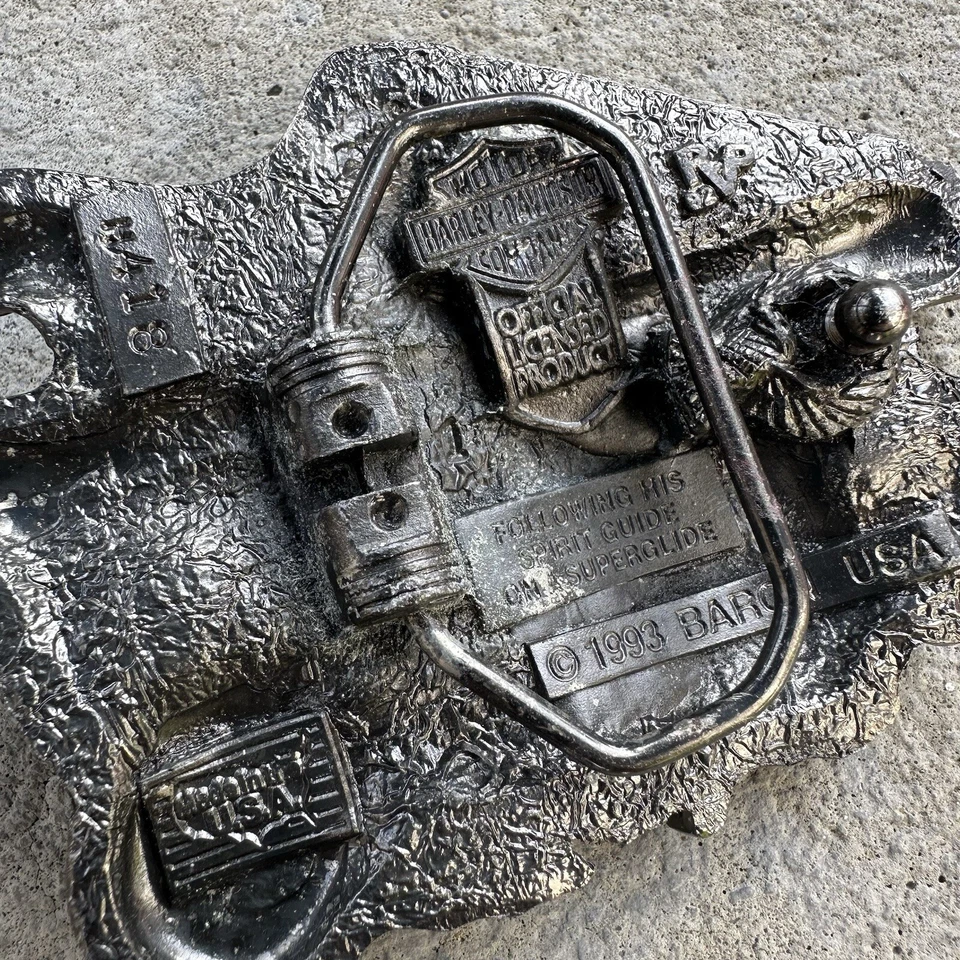 Harley Davidson Motorcycles Freedom Rider 1993 de colección hebilla de cinturón de metal EE. UU.  Foto 4 de 4