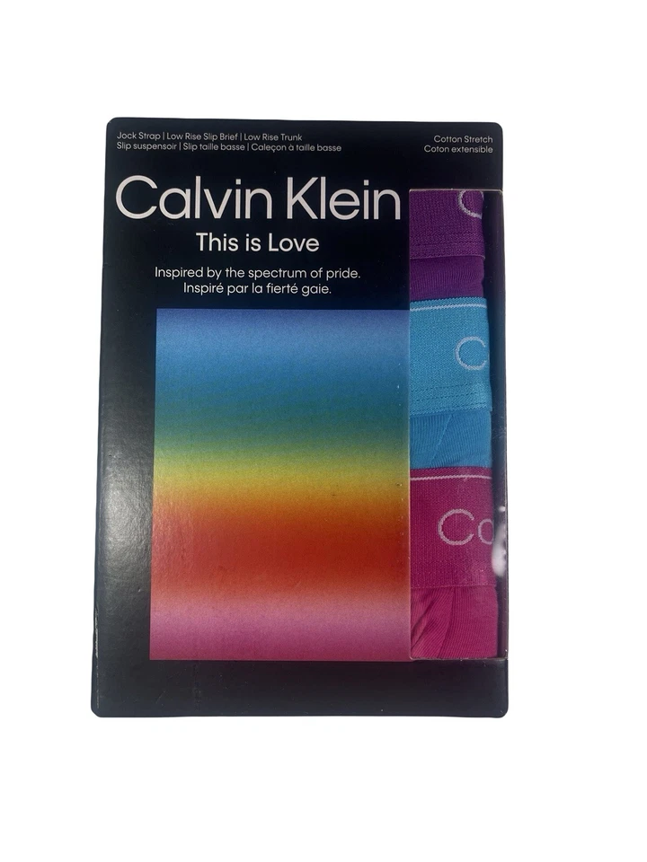 Nuevo con etiquetas. Calvin Klein. Pack de 3. Correa Pride Jock + Calzoncillo + Baúl Multi. MRSP. $47,50 Foto 2 de 4