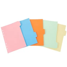  Index Paper Loose Leaf Book Binder Tabs Dividers for Papers Inserts
