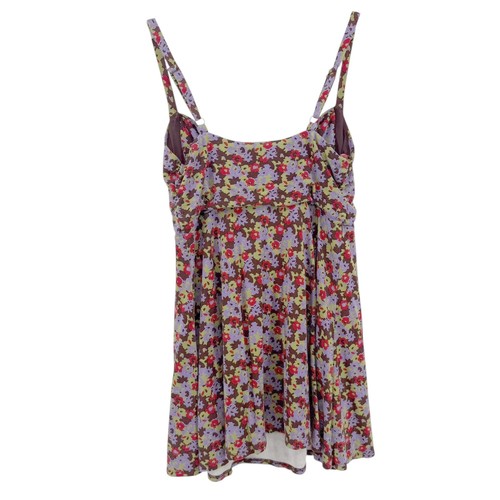 Urban Outfitters Floral Print Cami Mini Dress Purple Red Green Ditsy Size Large - Imagen 3 de 10
