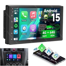 7" Double 2DIN Android 15 Car Stereo Apple Carplay GPS FM Radio 4 64GB Bluetooth