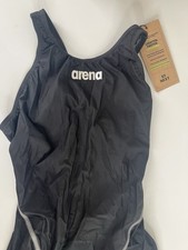 ARENA POWERSKIN ST NEXT OPEN BACK Racing Suit WOMEN SOLID BLACK Size 32