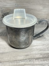 Vintage Leonard Silverplated Baby Sippy Cup With Lid Made in Hong Kong