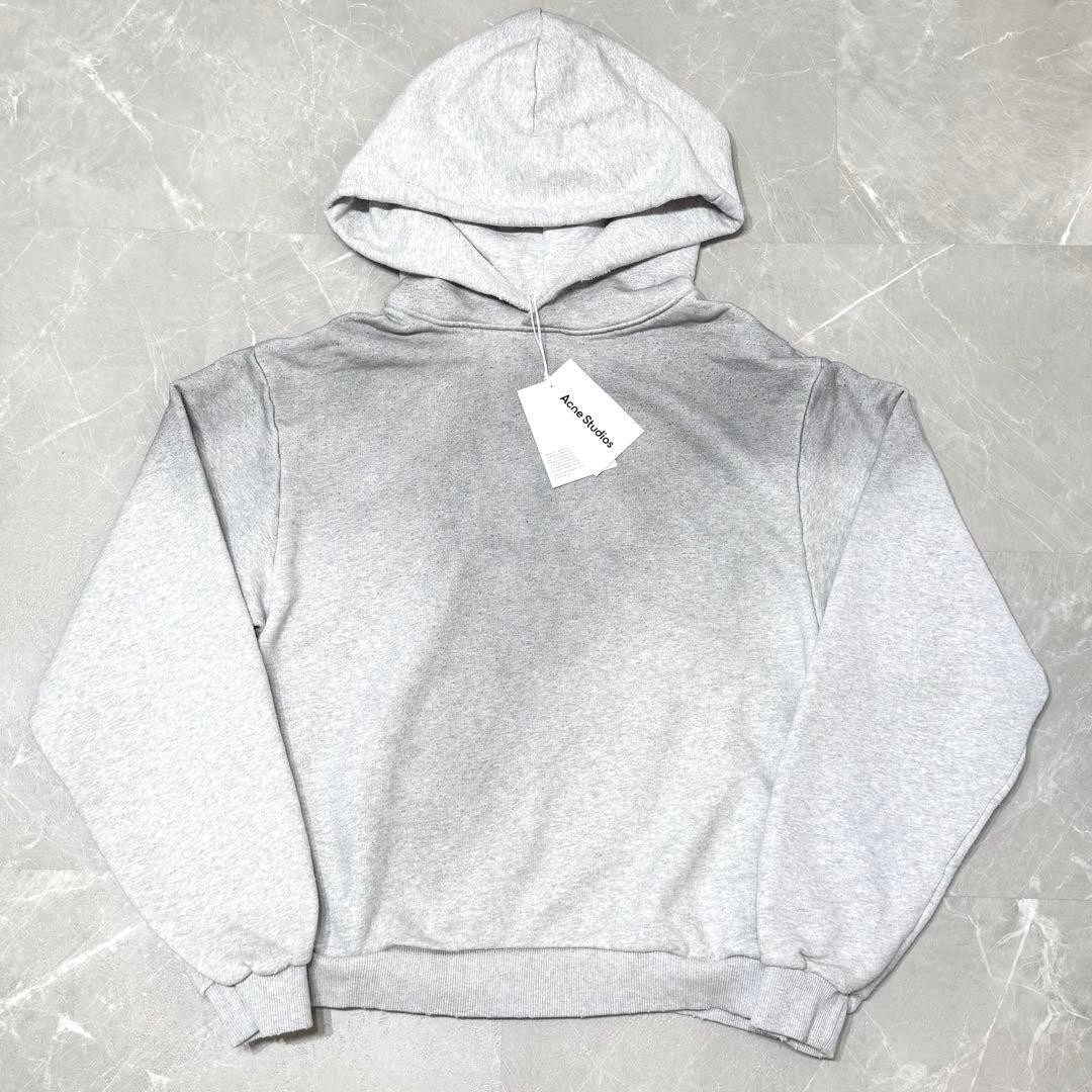 Acne Studios Hoodie Sweatshirt Gray Cotton Long Sleeve Pullover Men's M Unused image 2