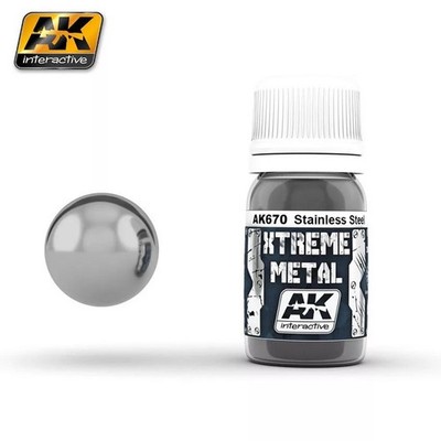 AK Interactive AK670 - Xtreme Metal Stainless Steel 30ml - Neu