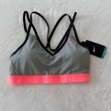 Nike Womens Indy Light Support Sports Bra Grey Pink 938792-064 Medium NWT