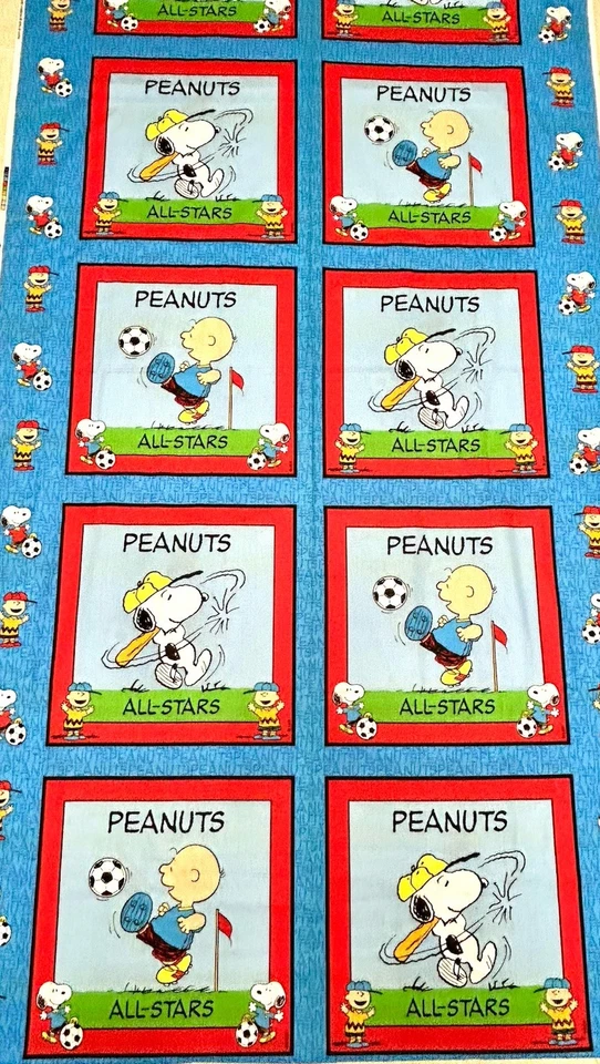 De colección Peanuts All-Stars Tela Snoopy & Charlie Brown Fútbol Béisbol 4+ yardas Foto 2 de 4