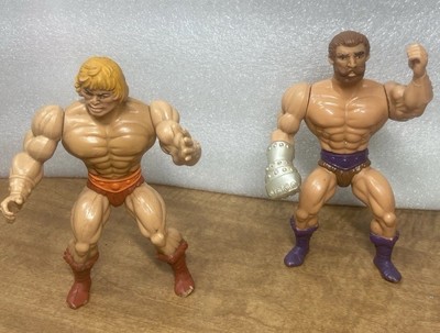 Vintage MOTU He-Man & Fisto Action Figures 1980s Mattel Taiwan/Malaysia Lot of 2