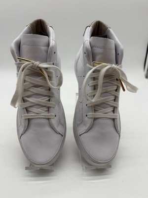 Adidas Sleek Mid White Gold Women's Size 6 Leather Sneakers Shoes EE4726
