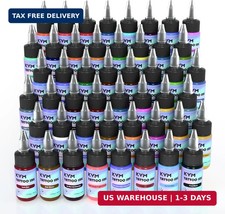 48 Color Tattoo Ink Set 15mL, Permanent Pigment Kit for Lining, Shading Body Art