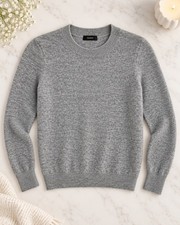 Quince Cashmere Crew Neck Sweater Heather Gray 10