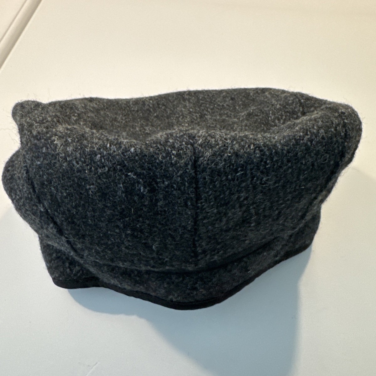 Vintage Eddie Bauer Harris Tweed Earflap Flat Cap Sz Medium Thinsulate Gray View 2