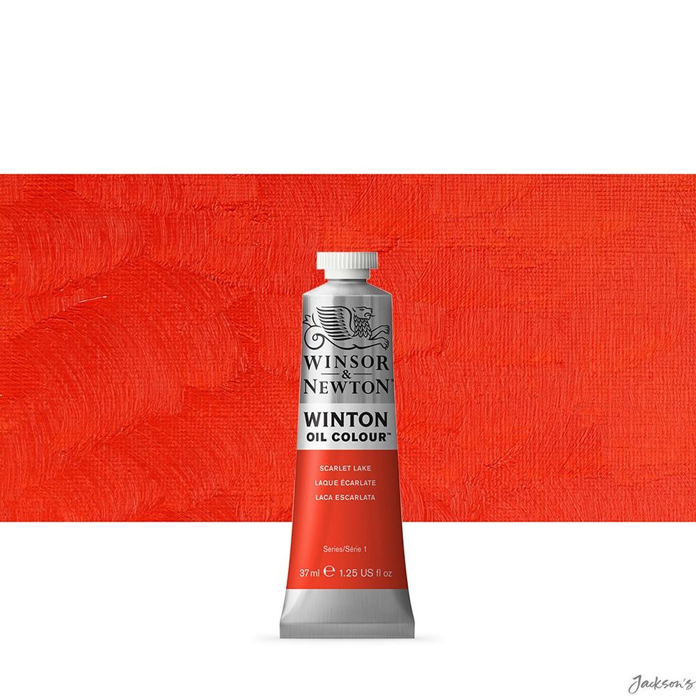 Winsor & Newton Winton Oil Paint 37ml Scarlet Lake Colour Tube For Artists