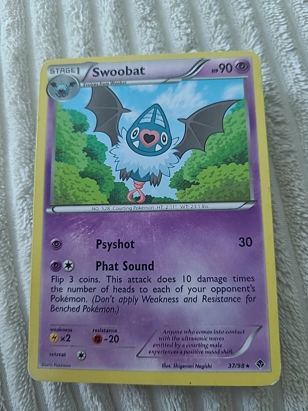 Swoobat 37/98 BW Emerging Powers Pokemon NM  Black & White