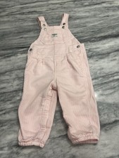 OshKosh B'gosh Pink Striped Overalls toddler girls 24 months