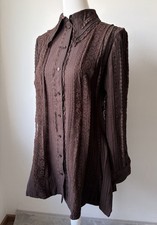 HM Studio Bluse Braun Spitze Neu Etikett Over...