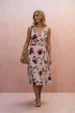 Ralph Lauren Carana Faux Wrap Midi Dress Floral Sleeveless Size 6 - never worn