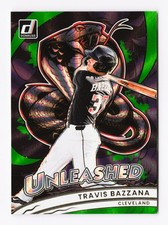 2026 Donruss #10 Travis Bazzana, Guardians Unleashed Insert Green Laser Holofoil