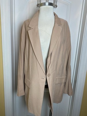 Open Edit Relaxed Boxy Fit Soft Pink Blazer XL  Nordstrom 80s Style Preppy