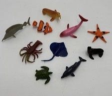 Marine Animals Lot Of 10 Ocean Sea Life Animals Educational Figures Toys Plastic
