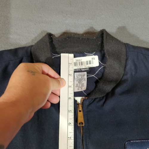 Bulwark FR Mens Work Jacket Navy Blue Size 3XL Flame Resistant Bomber Valspar - Picture 6 of 11