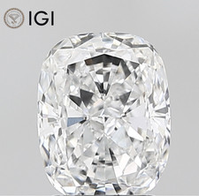 IGI Certified Lab Grown CVD Diamond CUSHION Cut 1.7 Ct D Color VVS2 Clarity