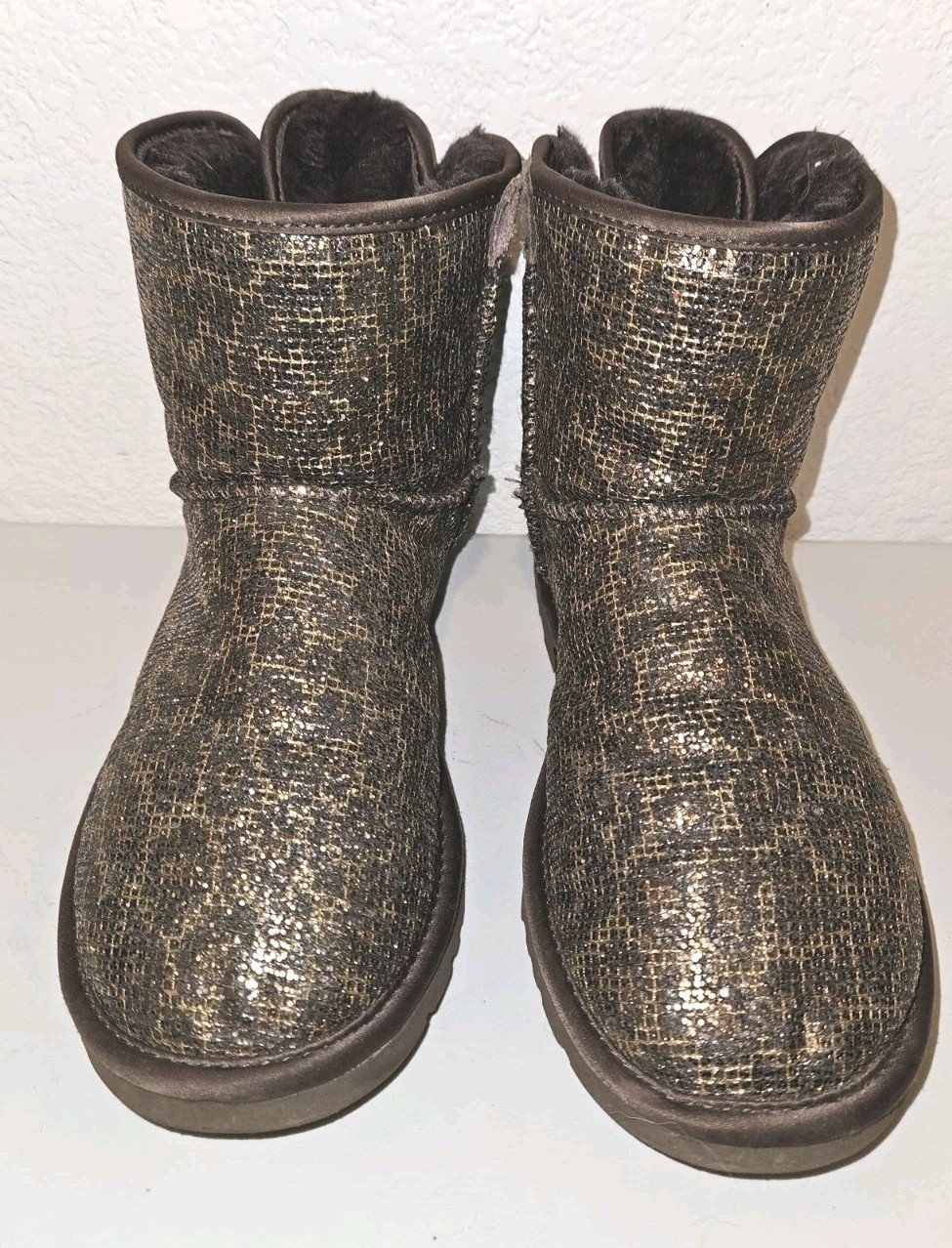 UGG Mini Bailey Bow Glitter Leopard Print Boots S… - image 4