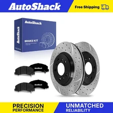 Front Drilled Slotted Brake Rotors Premium Ceramic Pads for Chevy Impala