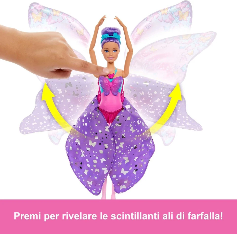 Barbie Dance and flutter Ali scintillanti ballerina e farfalla Mattel HXJ10 3+ - Immagine 2 di 4