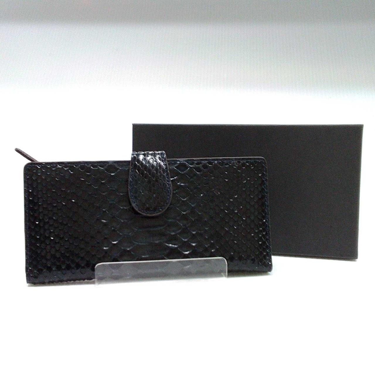 Long Wallet Model Unused Python Leather Python Le… - image 1