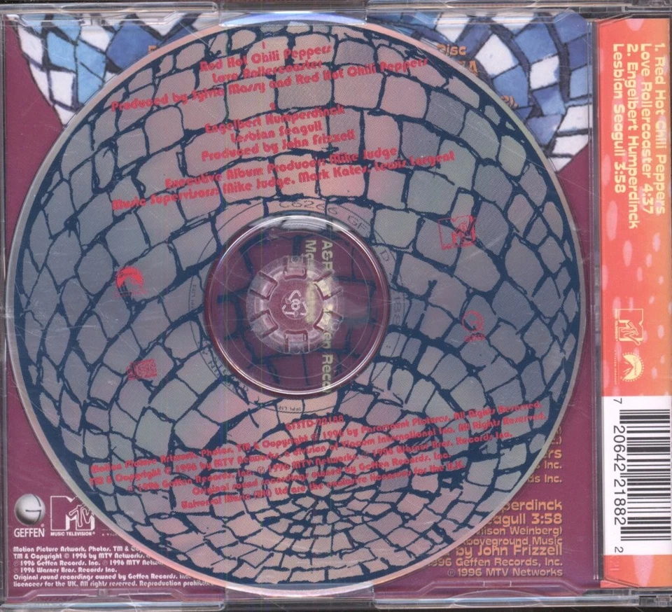 Red Hot Chili Peppers Love Rollercoaster / Lesbian Seagull CD UK Geffen 1997 - Image 2 of 2