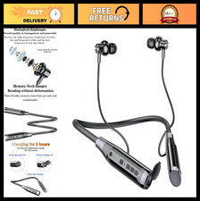 Bluetooth Neckband Headphones, 120H Playtime, IPX7 Waterproof, Noise Cancelling,