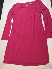 Vince Camuto Fuchsia Pink Magenta Gold Accents Zippered Cocktail Dress Size 10