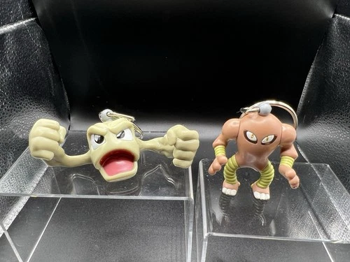 Burger King Pokémon Toy Geodude and Hitmonlee Key Chains From 1999 Vintage