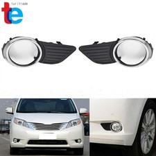 Front Bumper Fog Light Cover Chrome Trim For Toyota Sienna Xle Le 2011-2017 Front Bumper Fog Light Cover Chrome Trim For Toyota Sienna Xle Le 2011-2017