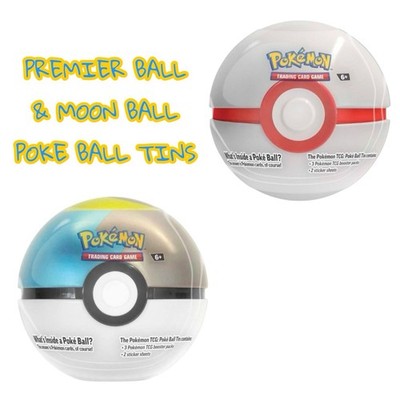 Pokémon TCG: Premier Ball (E25) & Moon Ball (D25) Poké Ball Tins