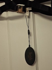 NWT Bordelle Brand Sz. Small Black Bondage-Belle Frame Bra With Gold Hardware