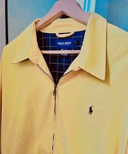 POLO GOLF RALPH LAUREN Size XL Mens Yellow Plaid Lined Harrington Zip Jacket
