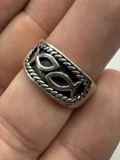 Vintage Designer PD Sterling Silver Unique Abstract Fish Ring Size 6 - 5.7g