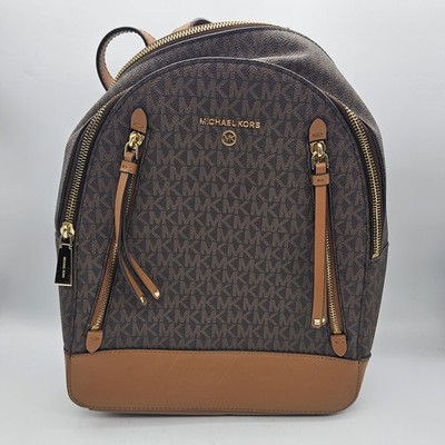 MICHAEL KORS モノグラム　ロゴ柄リュック 保存袋付き MICHAEL KORS Brooklyn logo monogram faux-leather women's medium