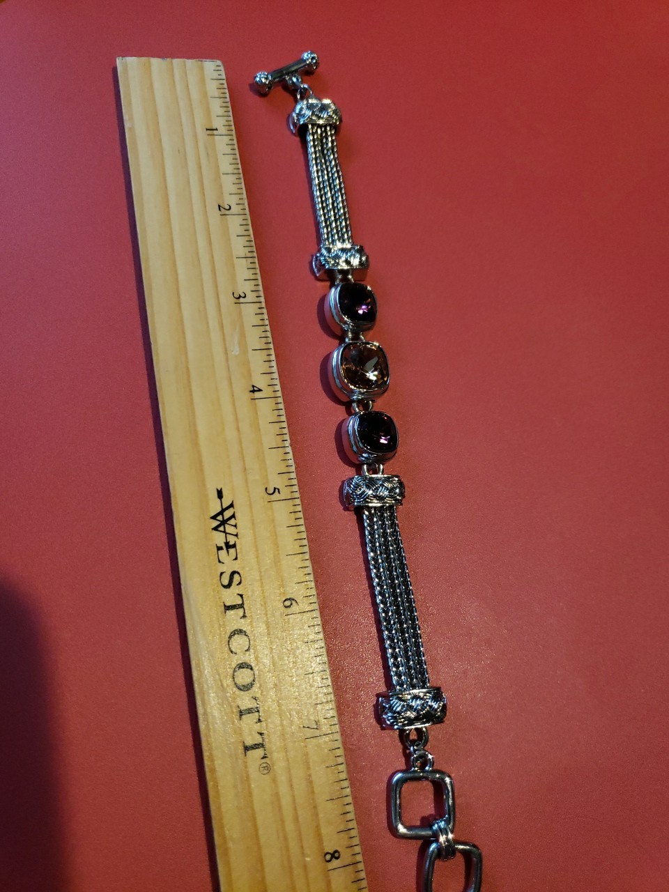 Multi Colored Gemstone Bracelet With Tangle Clasp - image 2