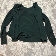 zara trafaluc blouse small Green Long Sleves  