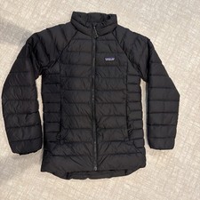 Patagonia Kids  Down Sweater Large 12 Black Puffer Coat Jacket Full Zip