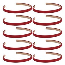 Narrow Satin Headbands, 10pcs Non Slip Fashion Hair Bands for Women' Hair Red