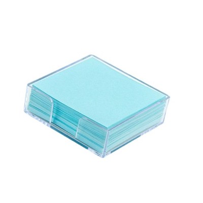 Note Pad In Clear Plastic Container Multicolor Design For Workspaces Management