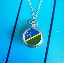 Solomon Islands Flag Pocket Watch. Gift for Him. Patriotic Christmas Gift.