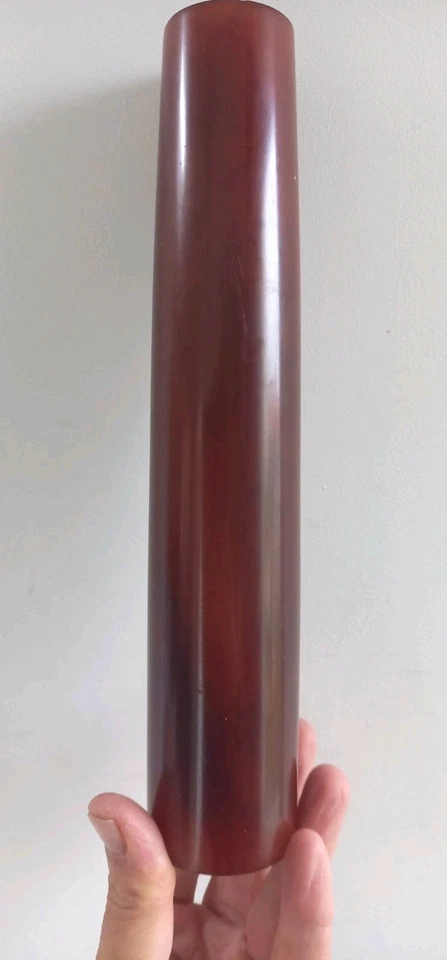 Old Art Déco Large Bakelite Orange Marbled Catalin Rod And Cube Komboloi 1509g  - Photo 3/4
