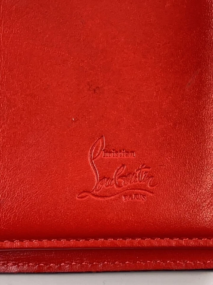 Christian Louboutin Bi-fold Long Wallet Black Red Authentic Purse Studs Emblem - Image 3 of 4